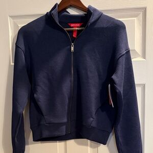 SPANX Dark Blue Casual Zip-Up Jacket
